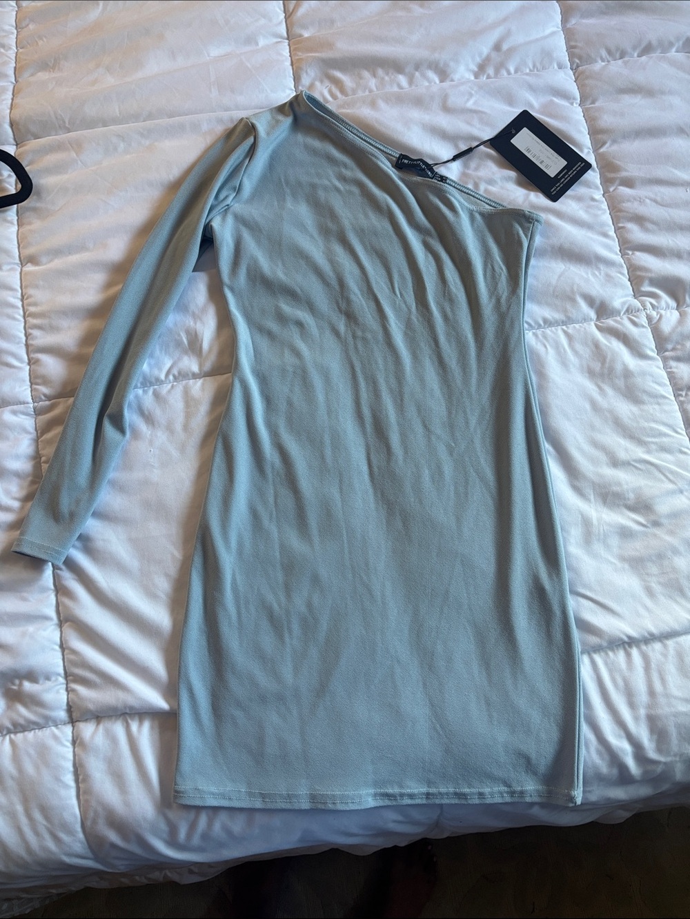 Pretty Little Things One-Shoulder Light Blue Bodycon Dress